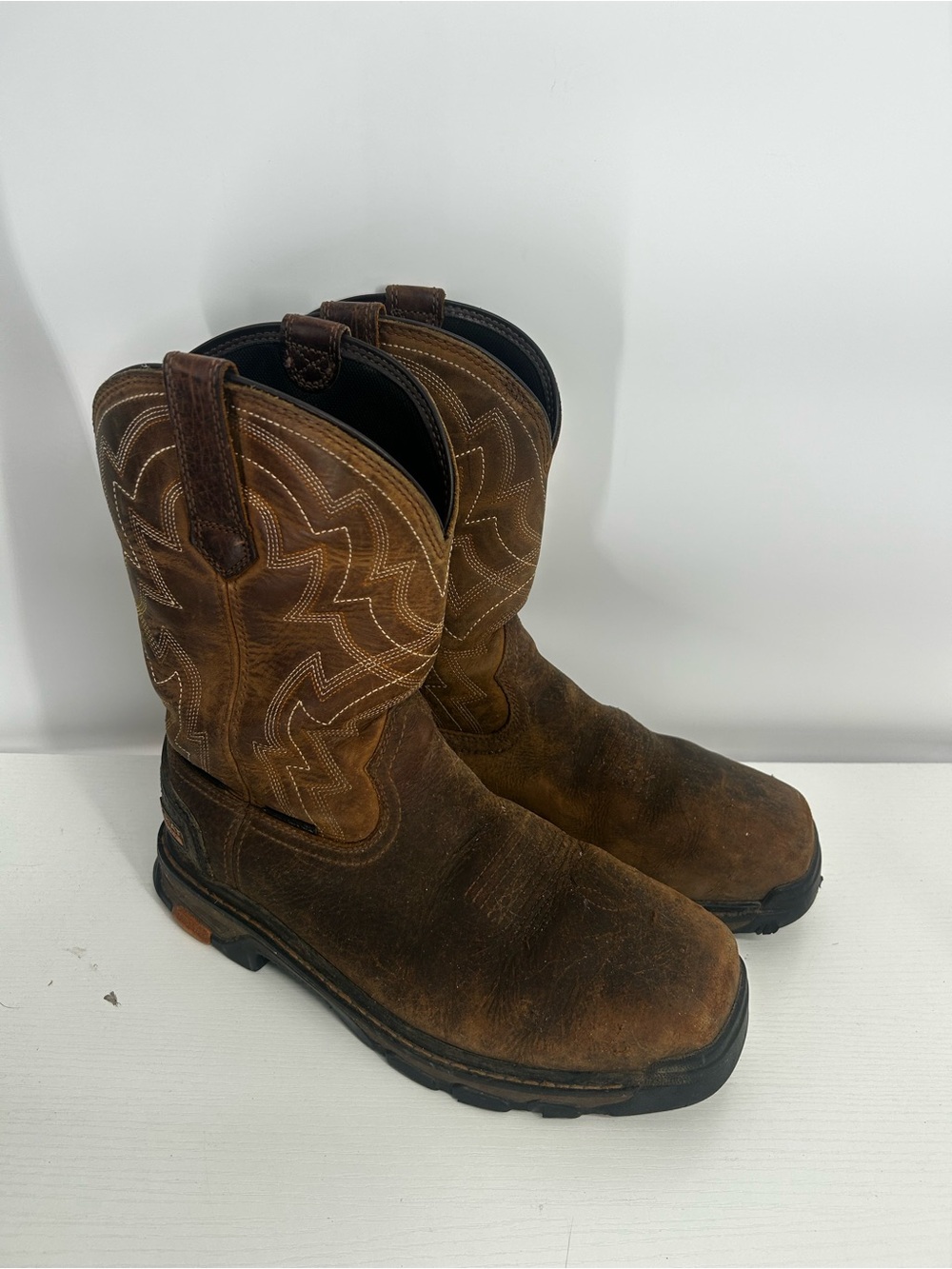 Ariat Sierra Soft Toe Leather Pull On Waterproof Work Boots 10044545 Men 8 1/2 D
